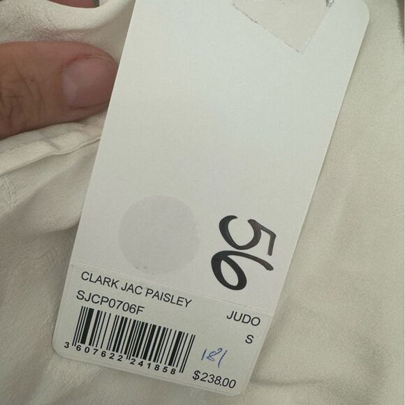 NWT ZADIG & VOLTAIRE  Judo White Clark Jac Paisley Camisole top with Lace sz S - Picture 16 of 16